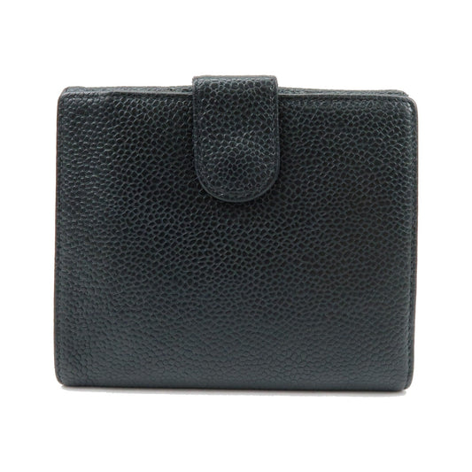 Chanel Vintage Timeless Bifold Caviar, Black, Leather, Wallet