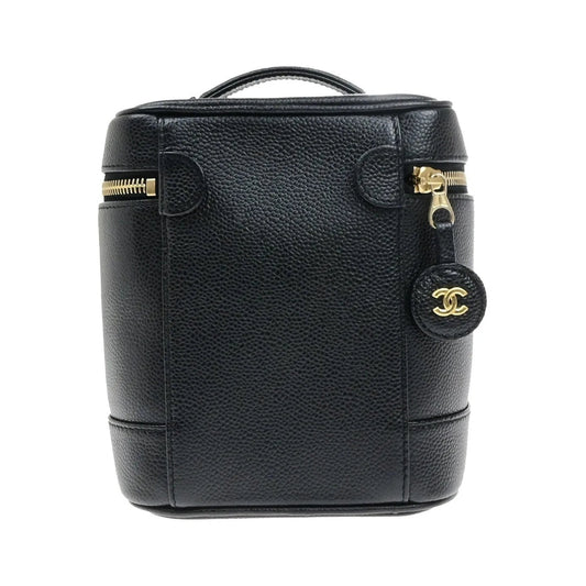 Chanel Vintage Timeless Cosmetic Case Caviar, Black, Calfskin, Handbag