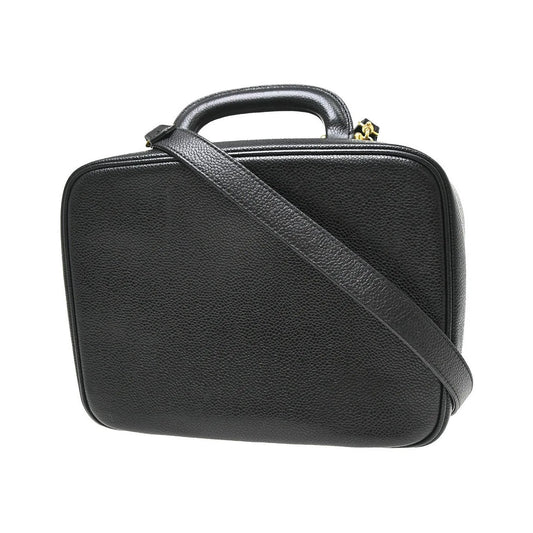 Chanel Vintage Timeless Zip Around Vanity Case Caviar, Black, Leather, Handbag