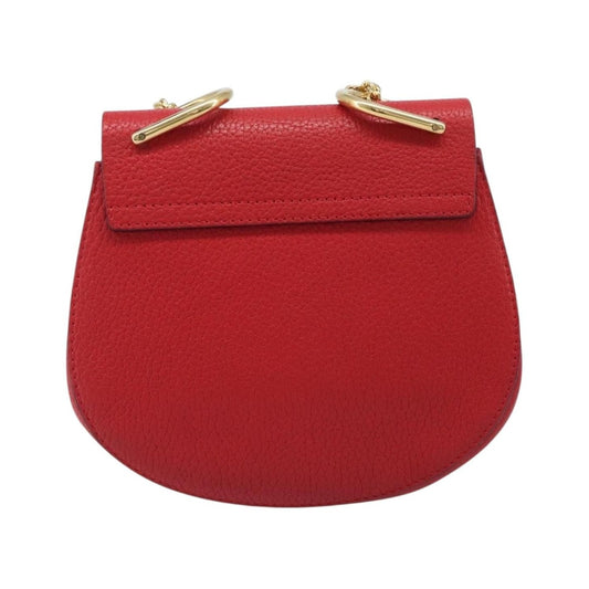 Chloe Drew Leather, Red, Leather, Crossbody Bag
