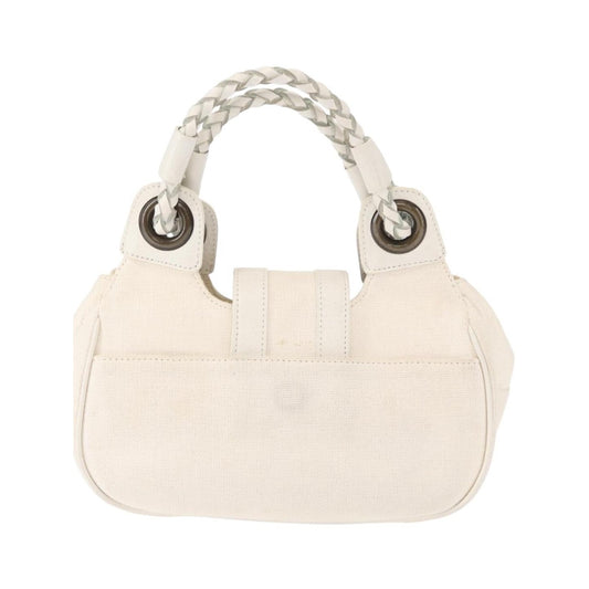 Chloe Vintage Leather, White, Canvas, Handbag