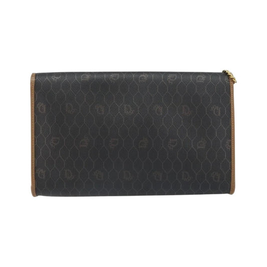 Christian Dior Vintage Honeycomb chain Canvas, Black, Canvas, Shoulder Bag