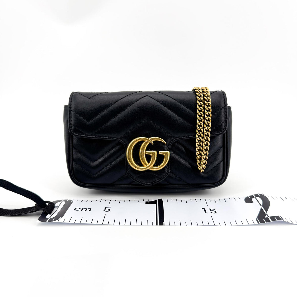Gucci GG Marmont Flap Matelasse Leather, Black, Leather, Handbag