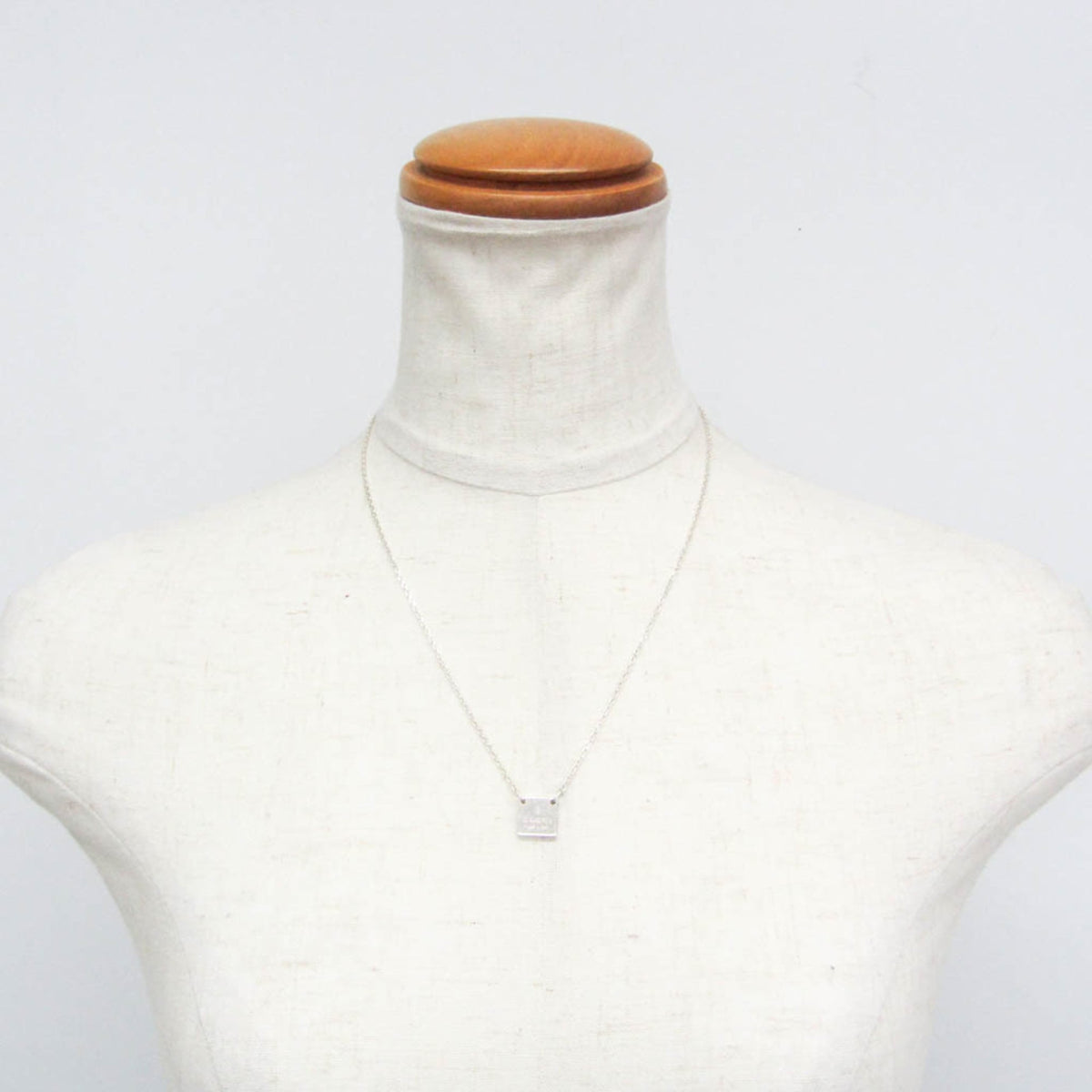 Gucci Logo Plate Sterling Silver, Silver, Sterling Silver, Necklace