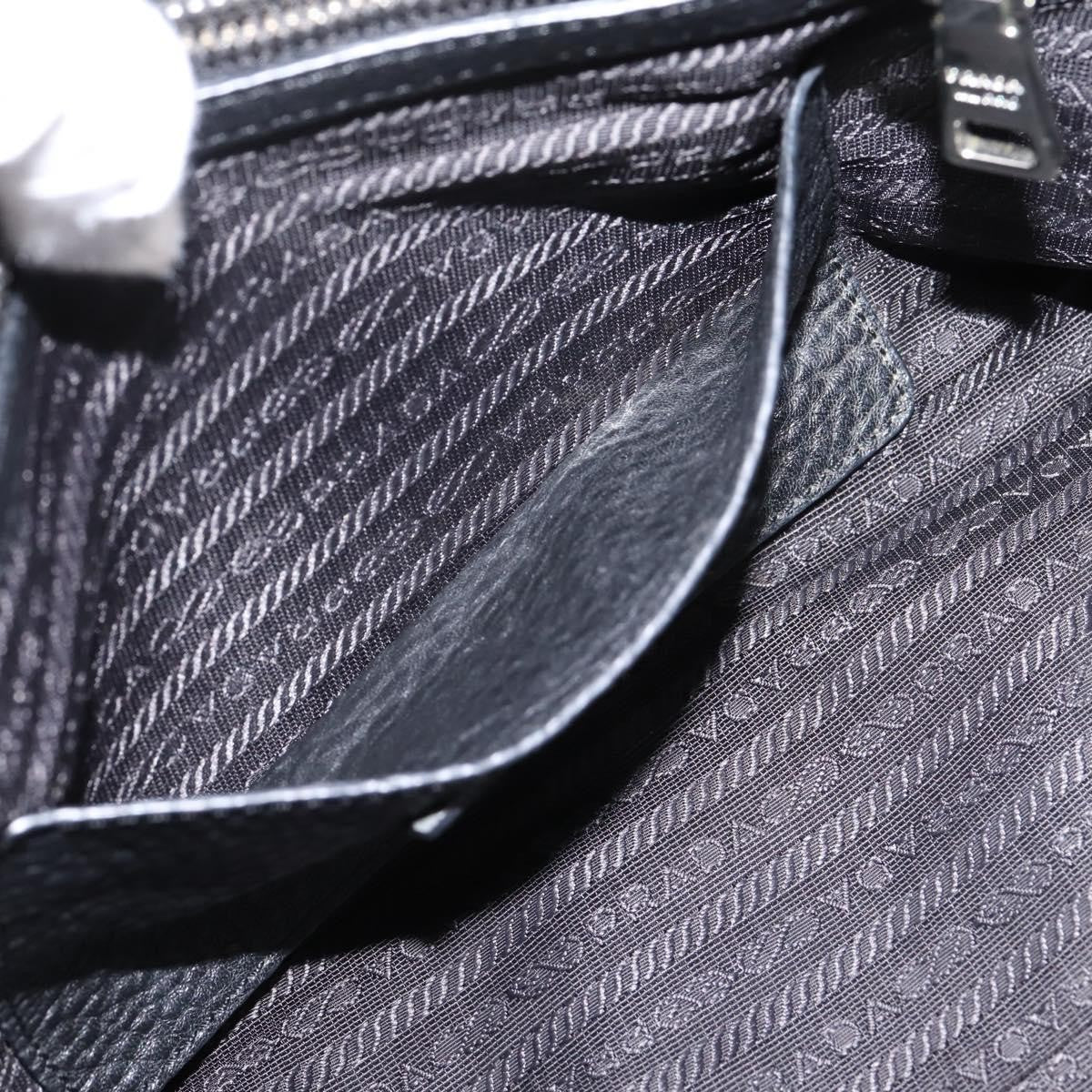 Prada Convertible Zip Satchel Vitello Daino, Black, Leather, Handbag