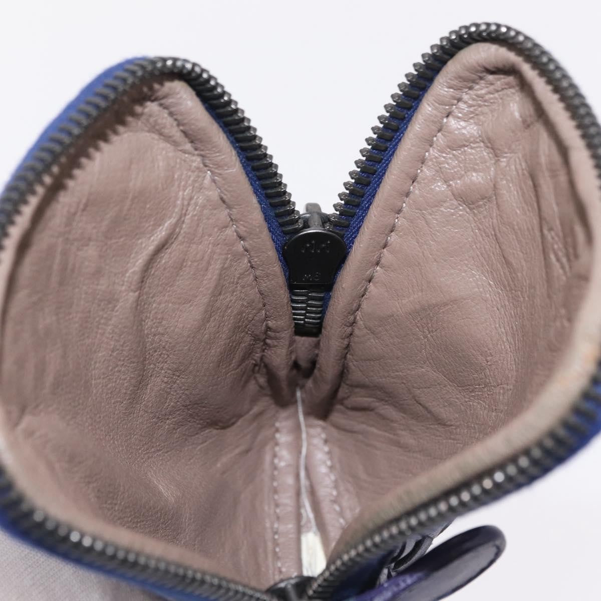 Bottega Veneta Zip Around Intrecciato Nappa, Navy, Leather, Handbag