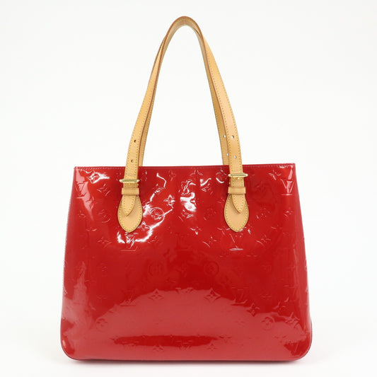 Louis Vuitton Brentwood Monogram Vernis, Red, Patent Leather, Handbag