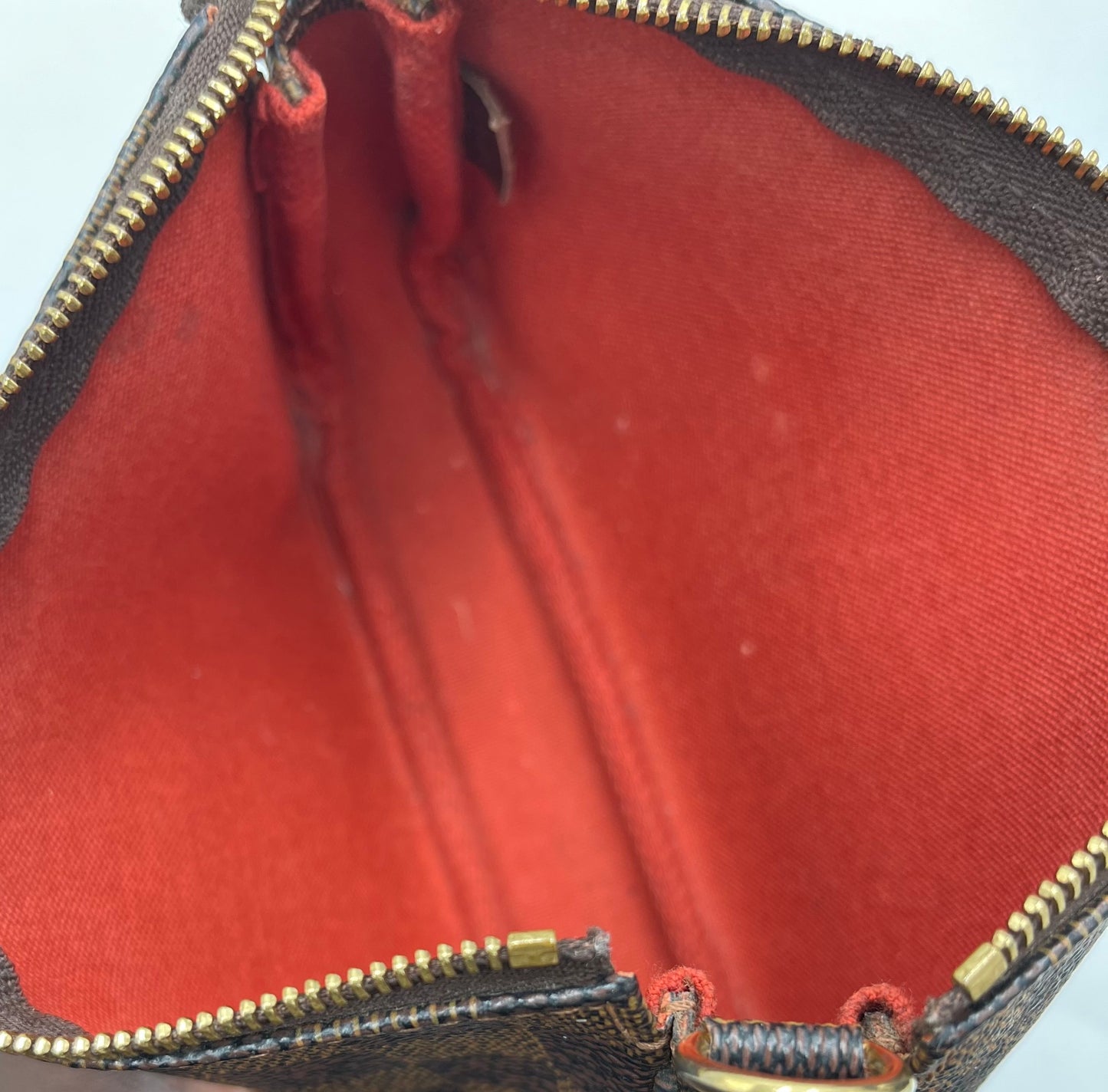 Louis Vuitton Pochette Accessoires Damier, BROWN, CANVAS, Clutche & pouche