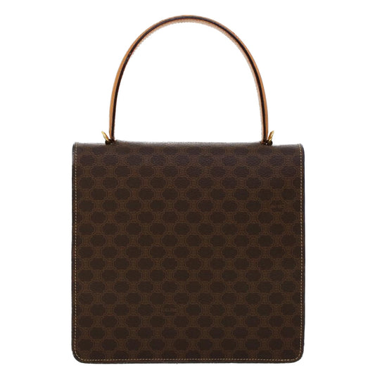 Celine C Macadam Handbag PVC Leather, BROWN, PVC, Handbag