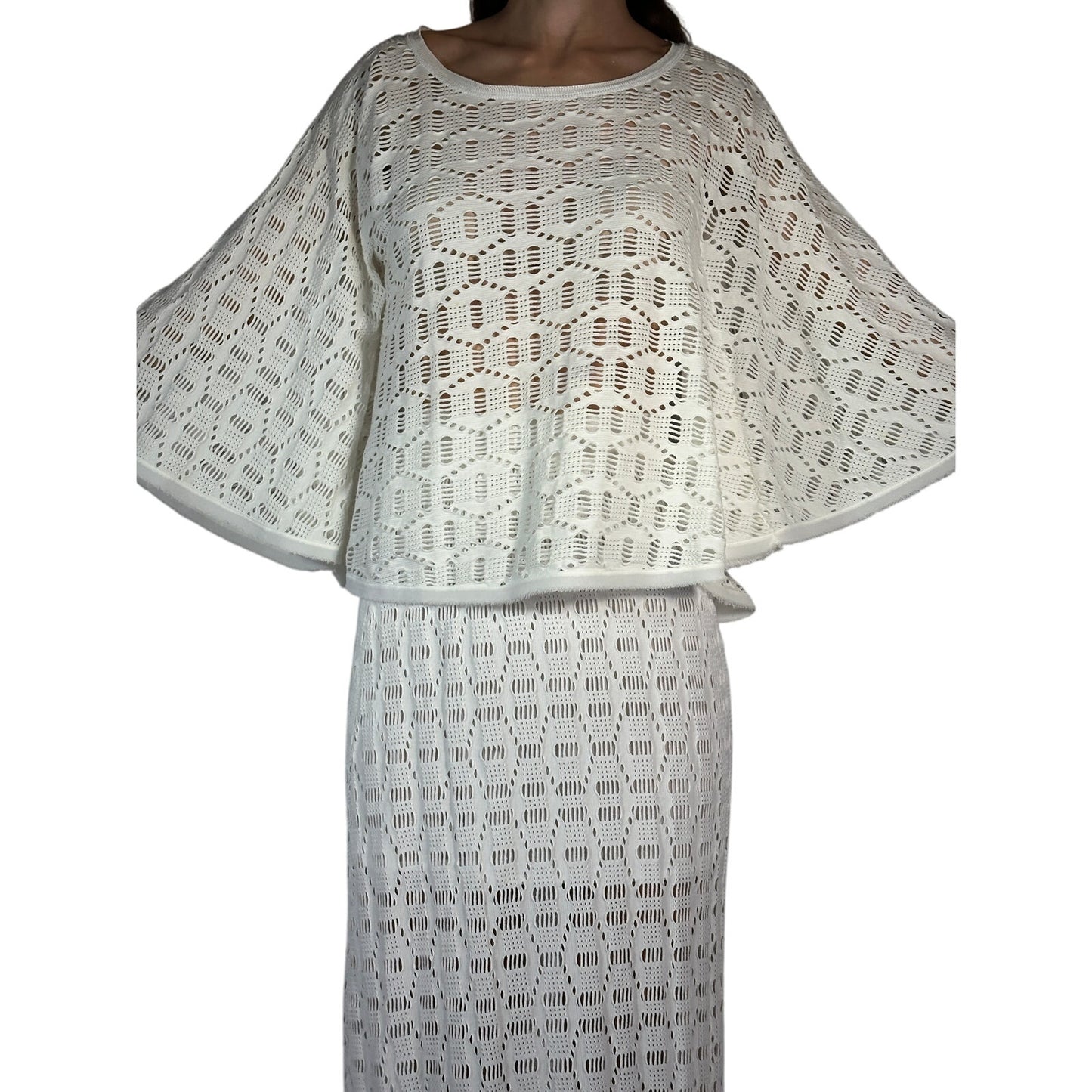 Pinko Open Knit White Top