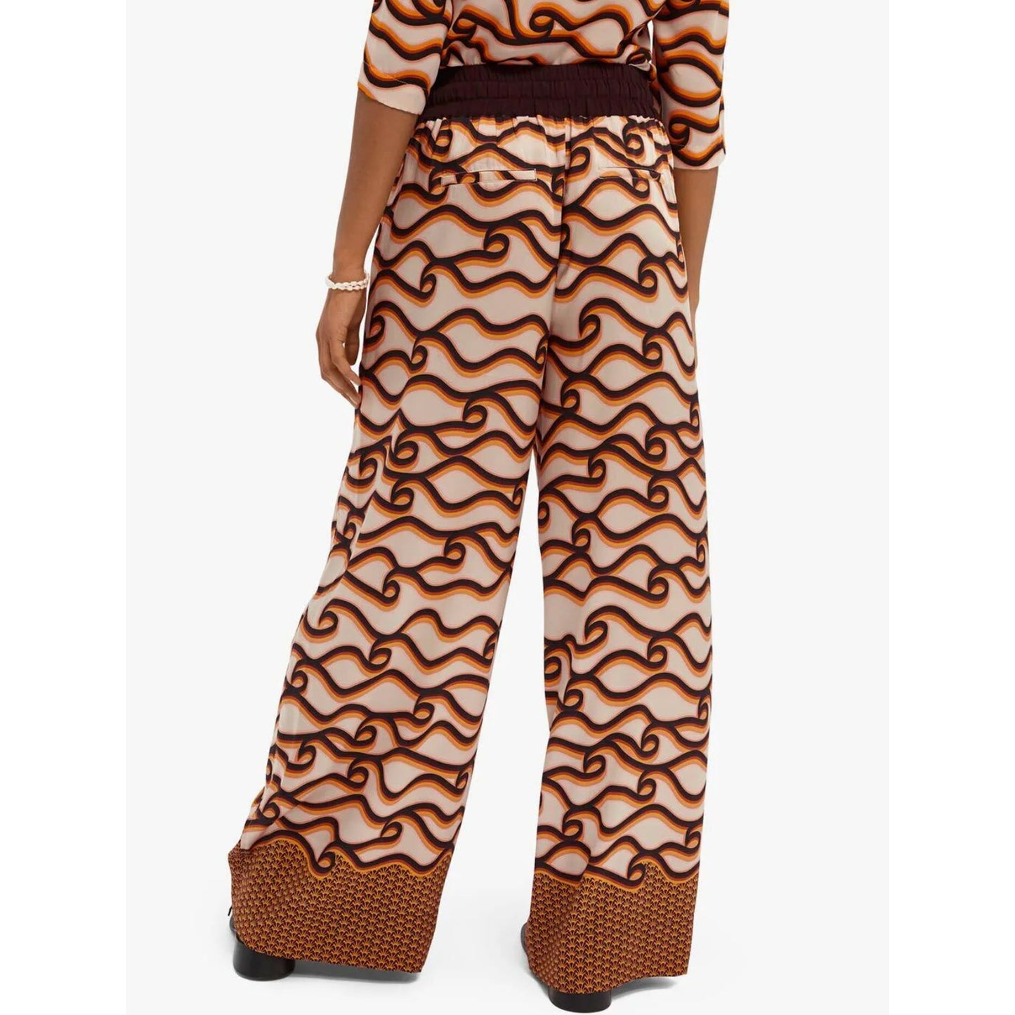 Scotch & Soda Abstract Print Wide Leg Pants