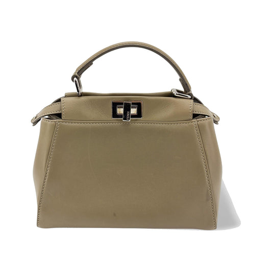Fendi Peekaboo Soft Leather, Beige, Leather, Handbag