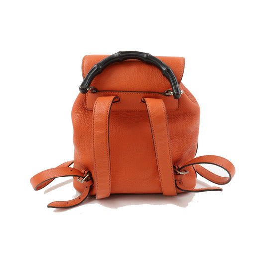 Gucci Bamboo Tassel Leather, Orange, Leather, Backpack