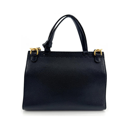 Gucci GG Marmont Top Handle Leather, Black, Leather, Handbag