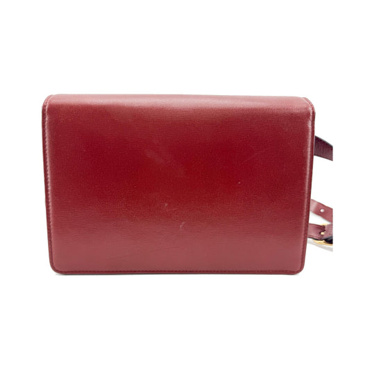 Gucci GG Ring Leather, Red, Leather, Shoulder Bag