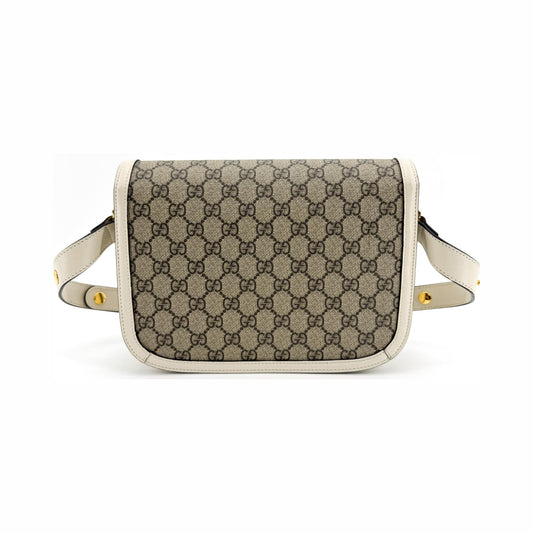 Gucci Horsebit 1955 GG Coated Canvas with Leather, Beige, Canvas, Shoulder Bag