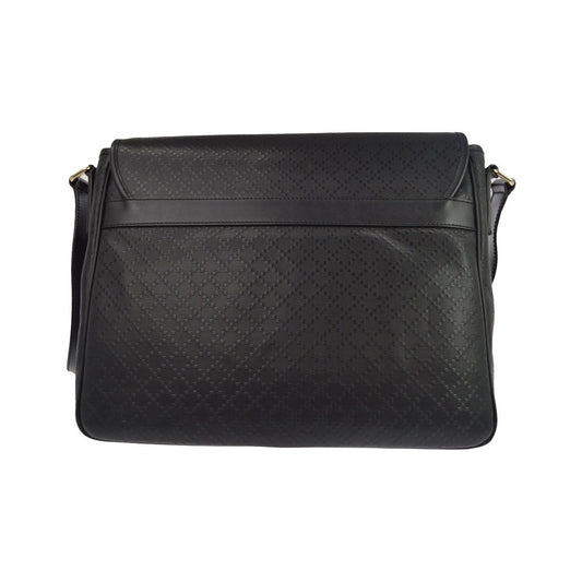 Gucci Lux Flap Messenger Diamante Leather, Black, Leather, Shoulder Bag