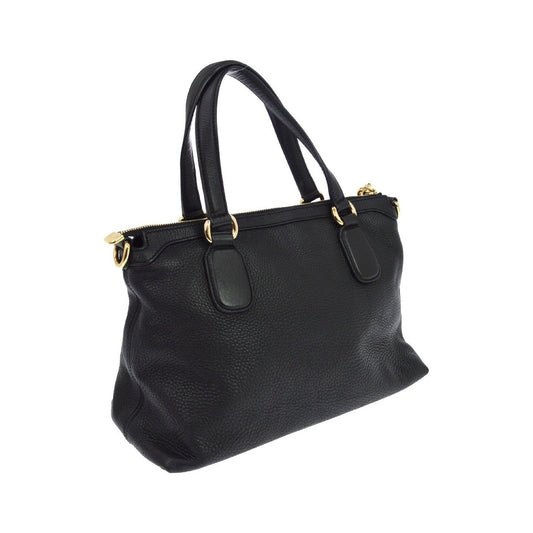 Gucci Soho Working Leather, Black, Leather, Tote Bag