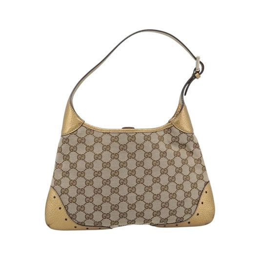 Gucci Vintage Jackie O Chain Hobo GG Canvas, Beige, Canvas, Handbag