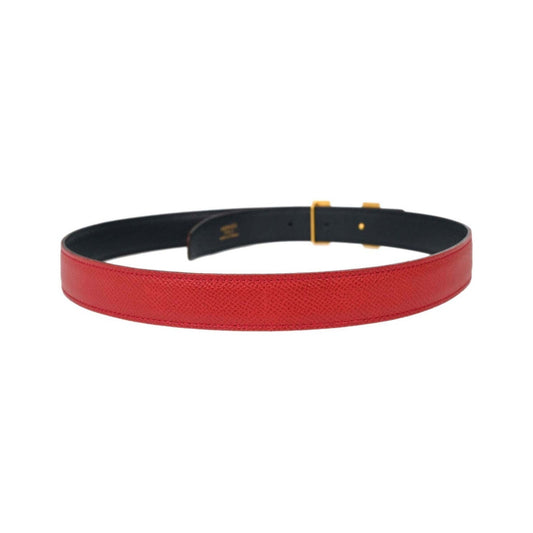 Hermes Constance Reversible Belt Leather, Red, Leather, Belt