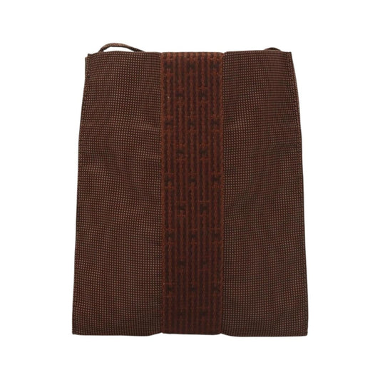 Hermes Herline Canvas, Brown, Canvas, Crossbody Bag