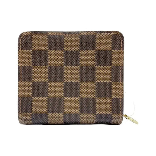 Louis Vuitton Compact Zippe Damier, Brown, Canvas, Wallet