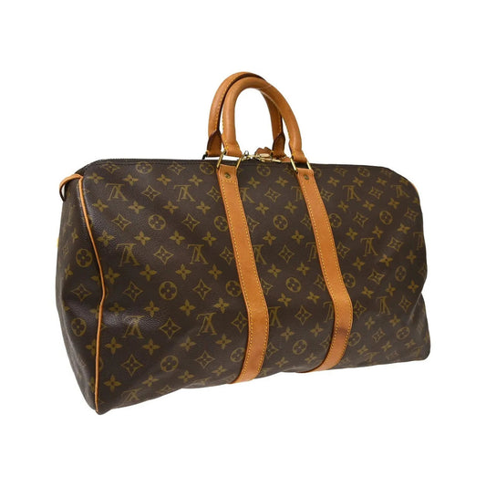 Louis Vuitton Keepall Monogram, Brown, Canvas, Travel Bag
