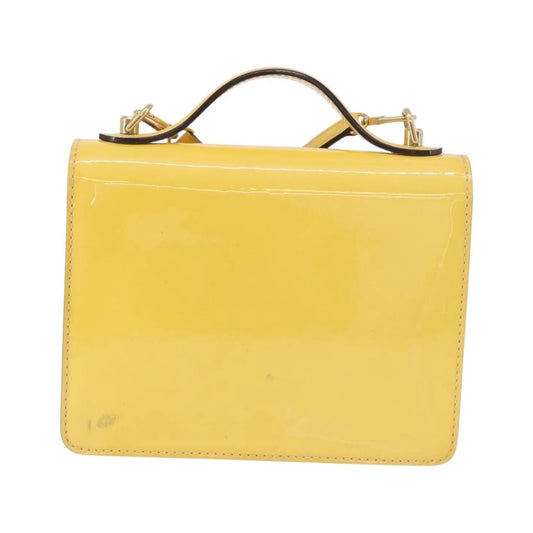 Louis Vuitton Monceau Vernis, Yellow, Patent Leather, Handbag