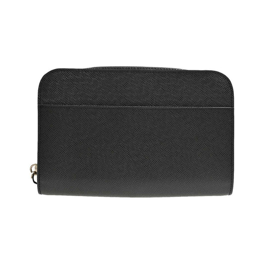 Louis Vuitton Pochette Baikal Clutch Taiga Leather, Black, Leather, Clutch