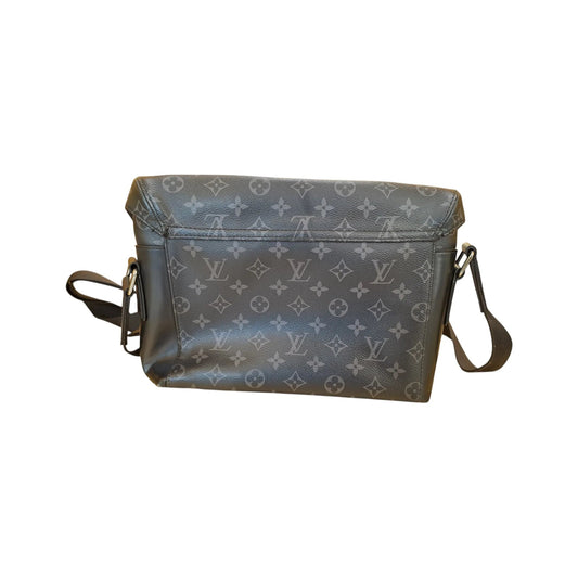 Louis Vuitton Voyager Messenger Monogram Eclipse Canvas, Black, Leather, Handbag