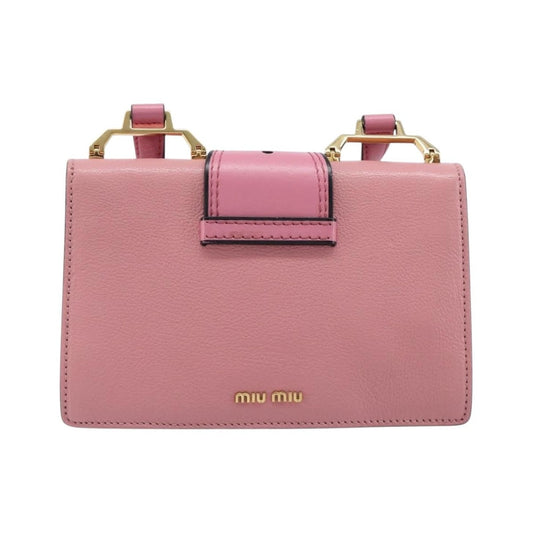 Miu Miu Madras Crystal Flap Leather, Pink, Leather, Crossbody Bag