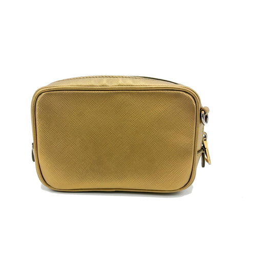 Prada Camera Saffiano Leather, Gold, Leather, Shoulder Bag