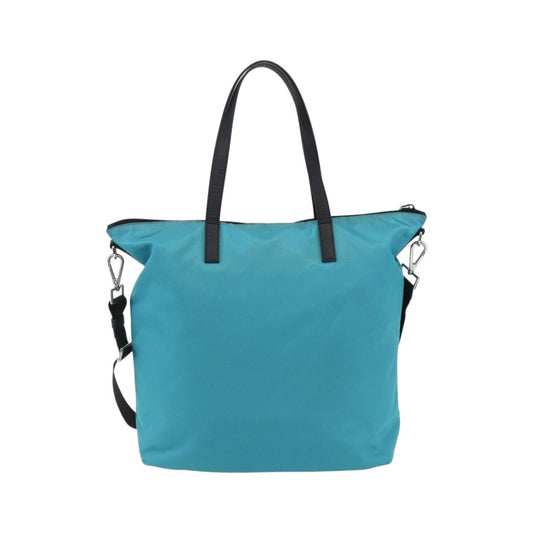 Prada Convertible Zip Tessuto, Turquoise, Nylon, Tote Bag