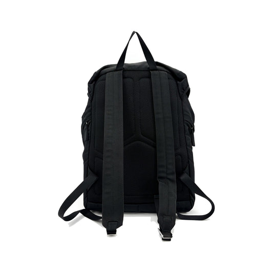 Prada Double Buckle Top Handle Tessuto, Black, Nylon, Backpack