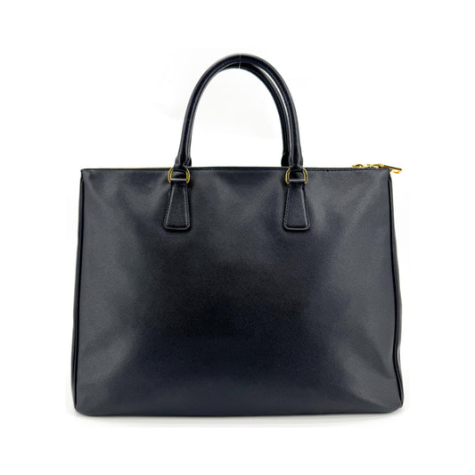 Prada Galleria Double Zip Saffiano Leather, Black, Leather, Tote Bag