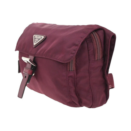 Prada Messenger Saffiano Leather, Red, Nylon, Handbag