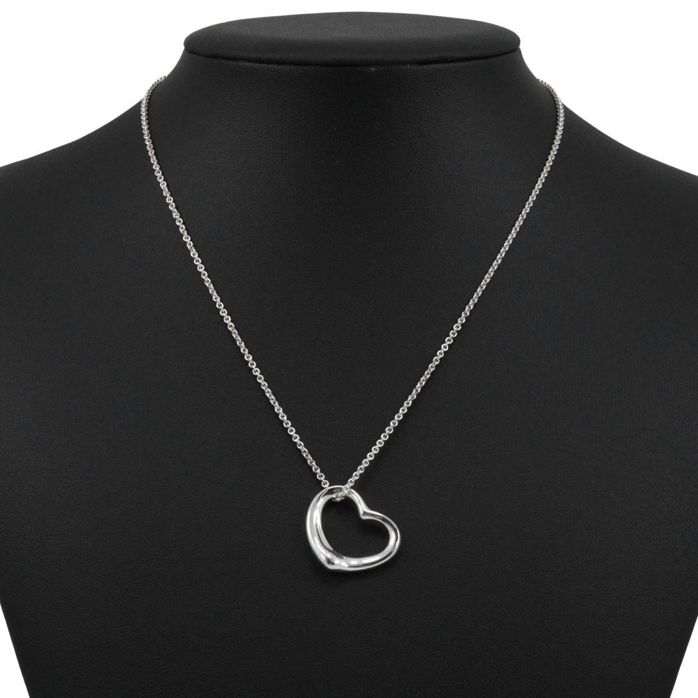 Tiffany & Co. Elsa Peretti Open Heart Pendant Necklace Sterling Silver, SILVER, SILVER, Necklace