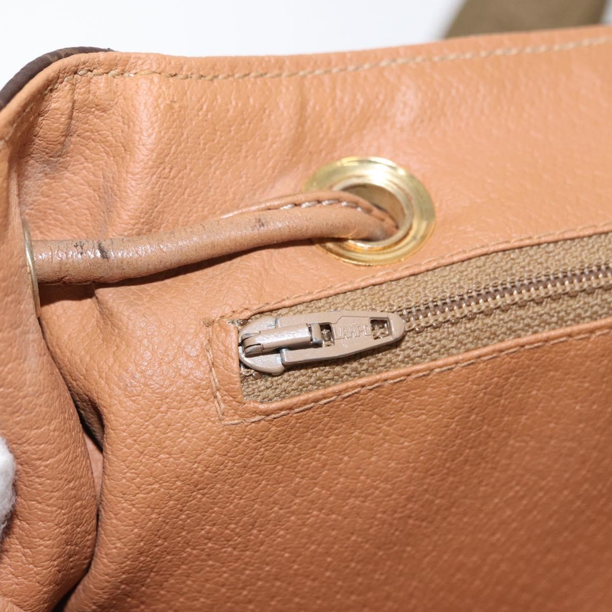 Celine Vintage Macadam Backpack Canvas and Leather, BROWN, CANVAS, Backpack
