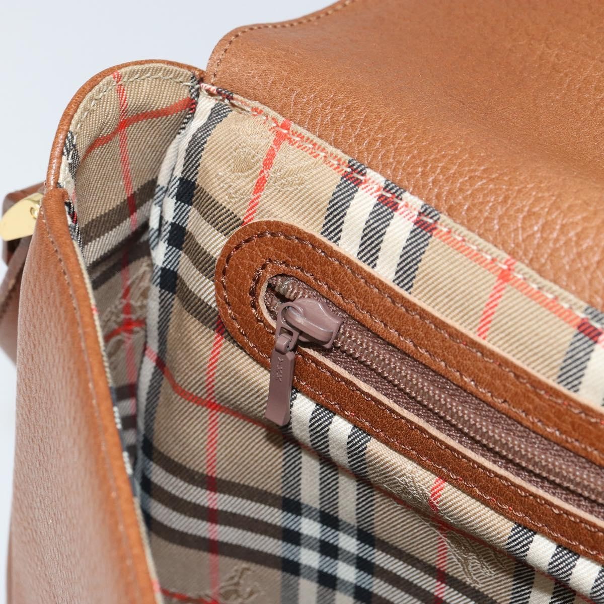 Burberry Vintage Shoulder Bag Leather, BROWN, LEATHER, Shoulder bag
