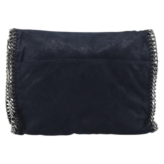 Stella McCartney Falabella Fold Over Flap Crossbody Bag Shaggy Deer, Navy, Synthetic, Shoulder Bag