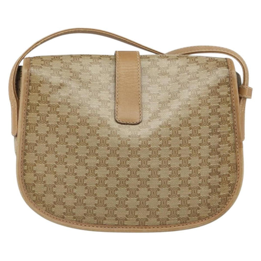 Celine Vintage Macadam Shoulder Bag Canvas, BEIGE, CANVAS, Shoulder bag