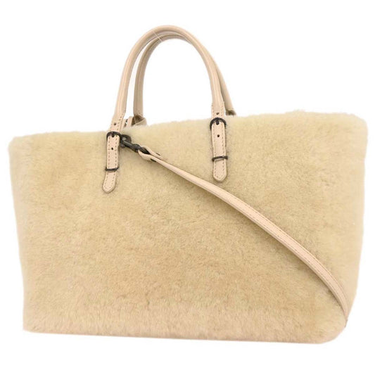 Balenciaga Papier A6 Zip Around Classic Studs Bag Shearling, WHITE, FAUX_FUR, Handbag