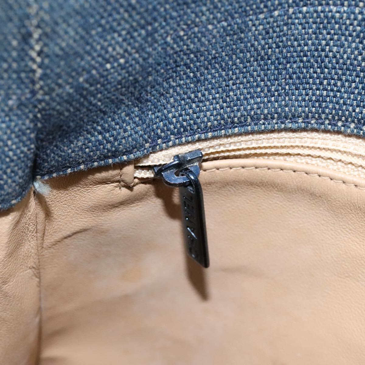 Chanel Chocolate Bar Tote Quilted Canvas, BLUE, CANVAS, Tote bag