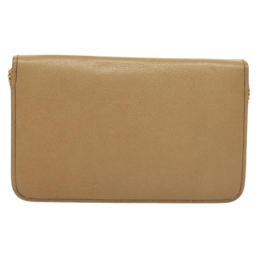 Christian Dior Vintage Honeycomb chain Canvas, BEIGE, LEATHER, Shoulder bag