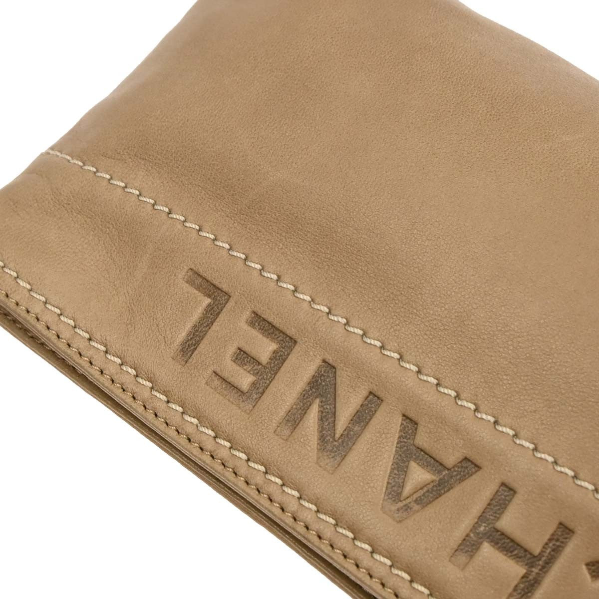 Chanel Lax Pochette Leather, BROWN, LEATHER, Shoulder bag