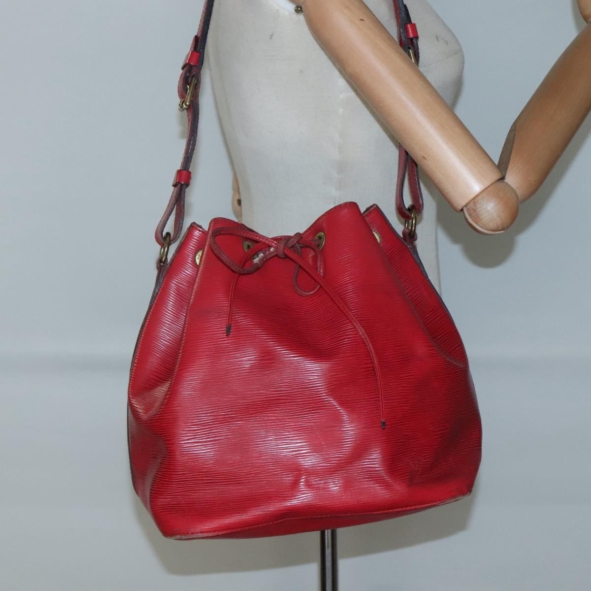 Louis Vuitton Petit Noe Handbag Epi Leather, RED, LEATHER, Handbag