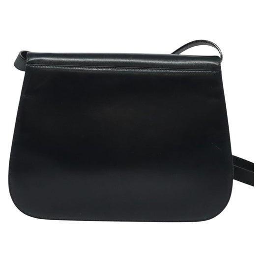 Salvatore Ferragamo Gancini Shoulder Bag Leather, NAVY, LEATHER, Shoulder bag