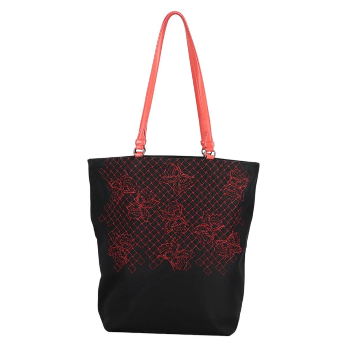 Bottega Veneta Vintage Tote Bag Nylon, BLACK, NYLON, Tote bag