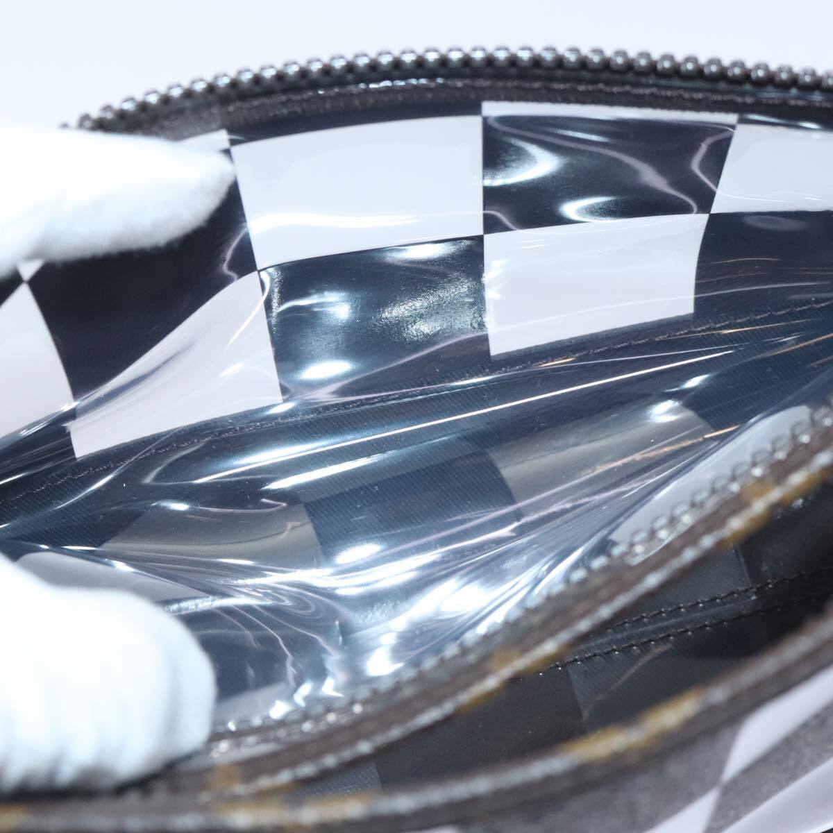 Louis Vuitton Chess Stand Pouch Canvas, BROWN, CANVAS, Clutche & pouche