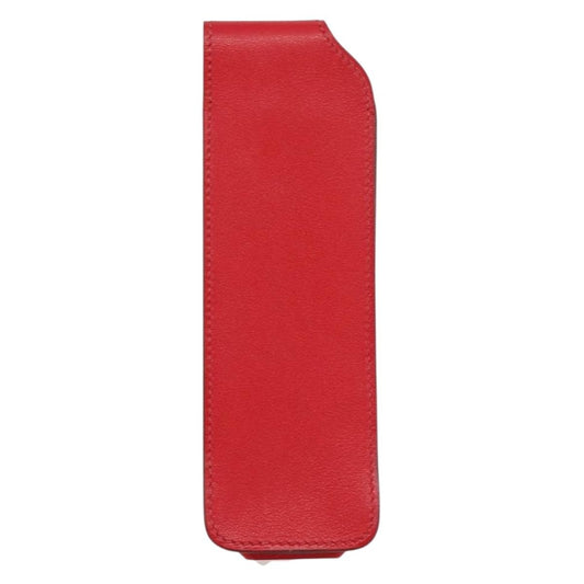 Hermes Glasses Case Leather, RED, LEATHER, Wallets